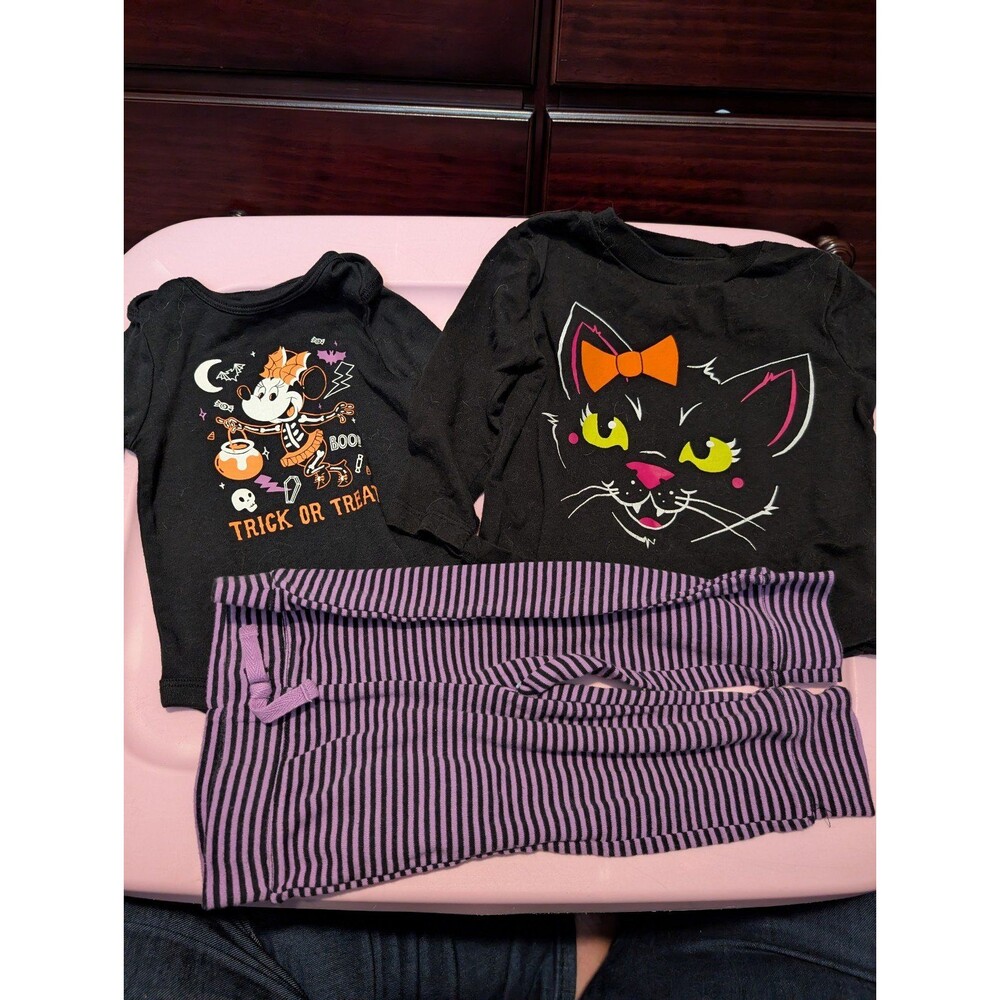 Bundle of Girls Halloween Shirt, Onesie and Pants 12 M